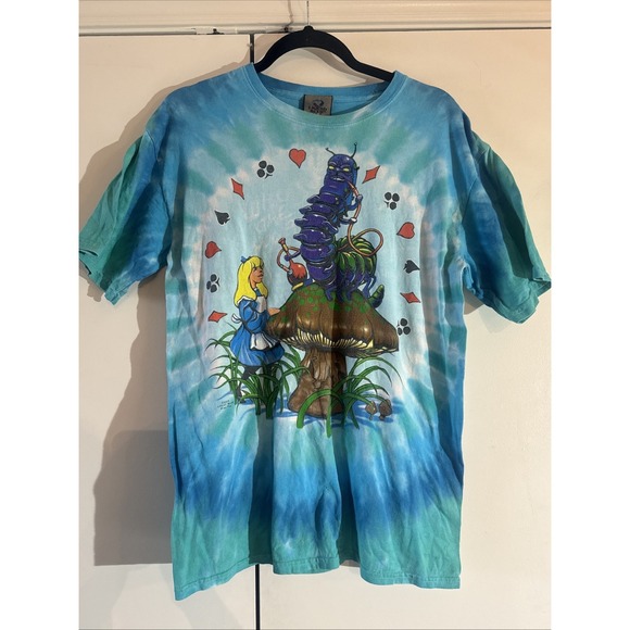 Liquid Blue Other - Vtg 2003 Liquid Blue Alice In Wonderland Tie Dye Shirt Brian Fox Caterpillar M